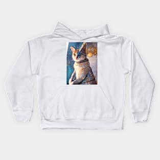 Silver armor knight cat: Milady Kids Hoodie